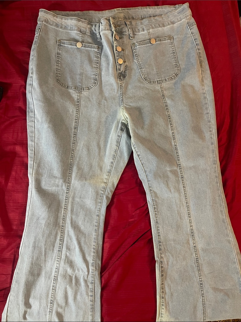 High-Waist Light Wash Women's Trouser Jeans